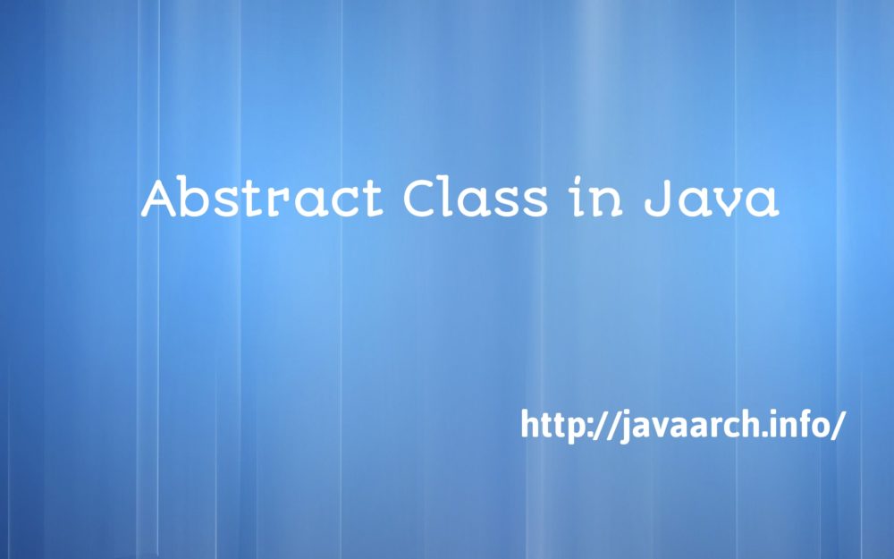 Abstract Class in Java