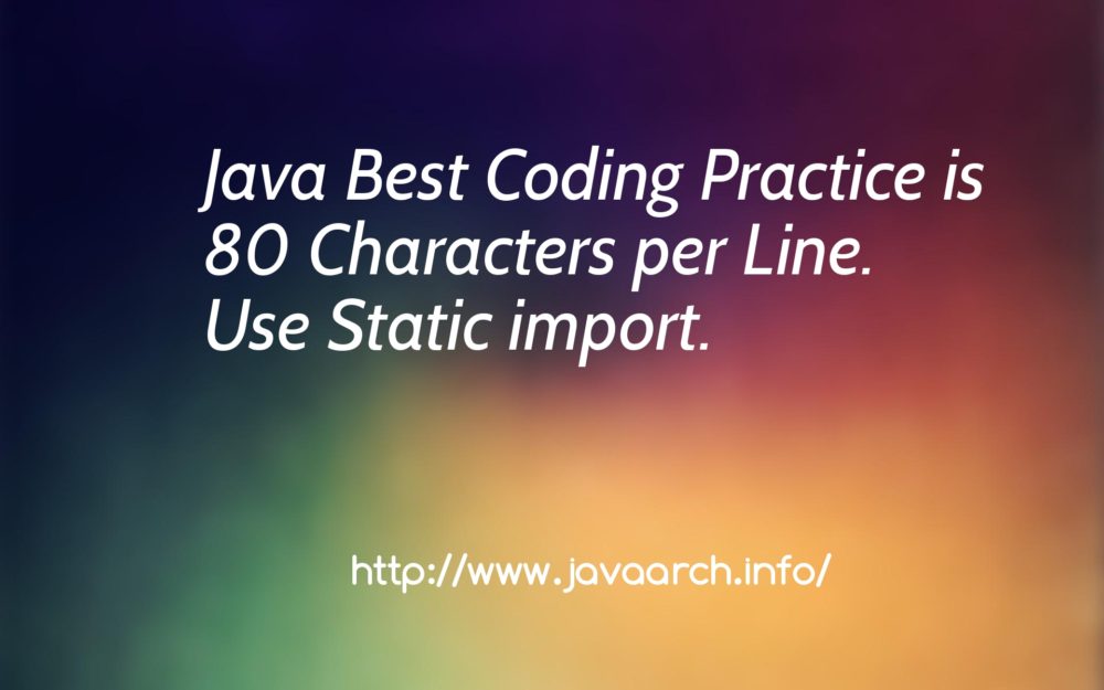 java best coding practices
