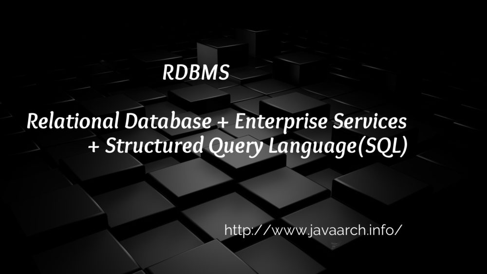 RDBMS Relational database management system